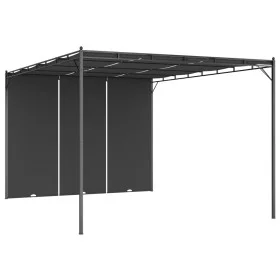 Cenador de jardín con cortina lateral gris antracita 4x3x2,25 m de vidaXL, Carpas y cenadores - Ref: Foro24-47996, Precio: 23...