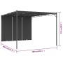 Cenador de jardín con cortina lateral gris antracita 4x3x2,25 m de vidaXL, Carpas y cenadores - Ref: Foro24-47996, Precio: 23...