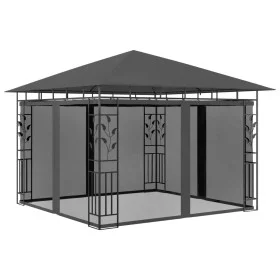 Cenador con mosquitera gris antracita 3x3x2,73 m 180 g/m² de vidaXL, Carpas y cenadores - Ref: Foro24-47972, Precio: 280,22 €...