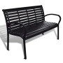 Banco de jardín acero y WPC negro 125 cm en Bancos de jardín | Comprar online en Foru.es