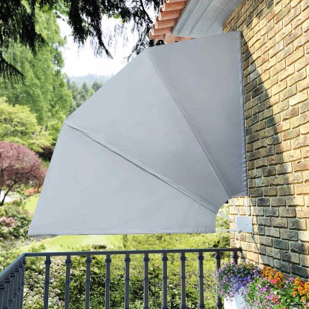 Toldo lateral plegable de balcón gris 210x210 cm en Sombrillas | Comprar online en Foru.es
