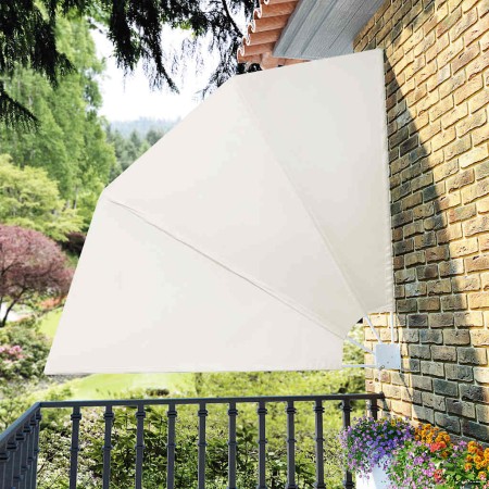Toldo lateral plegable de balcón color crema 210x210 cm en Sombrillas | Comprar online en Foru.es