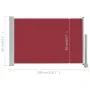 Toldo lateral retráctil de jardín rojo 60x300 cm de vidaXL, Sombrillas - Ref: Foro24-48357, Precio: 59,86 €, Descuento: %