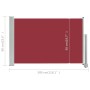 Toldo lateral retráctil de jardín rojo 60x300 cm de vidaXL, Sombrillas - Ref: Foro24-48357, Precio: 61,32 €, Descuento: %