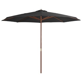 Sombrilla de jardín con palo de madera 350 cm gris antracita de vidaXL, Sombrillas - Ref: Foro24-44529, Precio: 120,35 €, Des...
