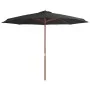 Sombrilla de jardín con palo de madera 350 cm gris antracita de vidaXL, Sombrillas - Ref: Foro24-44529, Precio: 117,72 €, Des...