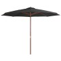 Sombrilla de jardín con palo de madera 350 cm gris antracita de vidaXL, Sombrillas - Ref: Foro24-44529, Precio: 120,35 €, Des...