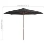 Sombrilla de jardín con palo de madera 350 cm gris antracita de vidaXL, Sombrillas - Ref: Foro24-44529, Precio: 117,72 €, Des...