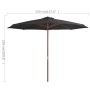 Sombrilla de jardín con palo de madera 350 cm gris antracita de vidaXL, Sombrillas - Ref: Foro24-44529, Precio: 120,35 €, Des...
