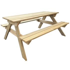 Mesa de picnic de madera de pino 150x135x71,5 cm en Mesas de jardín | Comprar online en Foru.es