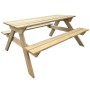 Mesa de picnic de madera de pino 150x135x71,5 cm en Mesas de jardín | Comprar online en Foru.es