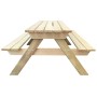 Mesa de picnic de madera de pino 150x135x71,5 cm en Mesas de jardín | Comprar online en Foru.es