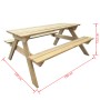 Mesa de picnic de madera de pino 150x135x71,5 cm en Mesas de jardín | Comprar online en Foru.es