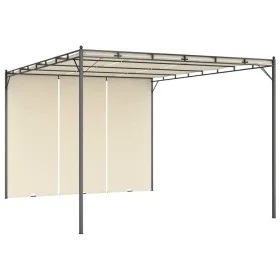 Cenador de jardín con cortina lateral color crema 4x3x2,25 m de vidaXL, Carpas y cenadores - Ref: Foro24-47994, Precio: 247,6...