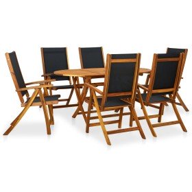 Set de comedor de jardín 7 piezas madera maciza de acacia en Conjuntos de jardín | Comprar online en Foru.es