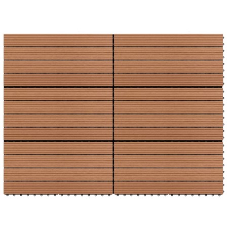 Baldosas 6 unidades WPC marrón 1m² 60x30 cm de vidaXL, Suelos y moquetas - Ref: Foro24-49055, Precio: 69,72 €, Descuento: %