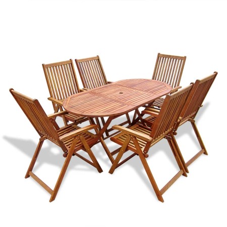 Set de comedor de jardín 7 piezas madera maciza de acacia en Conjuntos de jardín | Comprar online en Foru.es