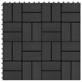WPC-Verandafliesen 30x30 cm 1 m² schwarz 11 Einheiten von vidaXL, Böden und Teppiche - Ref: Foro24-45031, Preis: 54,38 €, Rab...