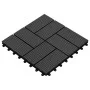 WPC porch tiles 30x30 cm 1 m² black 11 units by vidaXL, Floors and carpets - Ref: Foro24-45031, Price: 54,38 €, Discount: %