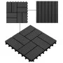 WPC porch tiles 30x30 cm 1 m² black 11 units by vidaXL, Floors and carpets - Ref: Foro24-45031, Price: 54,38 €, Discount: %