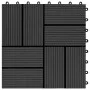 WPC porch tiles 30x30 cm 1 m² black 11 units by vidaXL, Floors and carpets - Ref: Foro24-45031, Price: 54,38 €, Discount: %