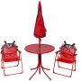 Set mesa y sillas de jardín infantil 3 pzas con sombrilla rojo en Conjuntos de jardín | Comprar online en Foru.es
