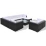 Set muebles de jardín 10 piezas y cojines ratán sintético negro en Conjuntos de jardín | Comprar online en Foru.es