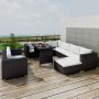 Set muebles de jardín 10 piezas y cojines ratán sintético negro en Conjuntos de jardín | Comprar online en Foru.es