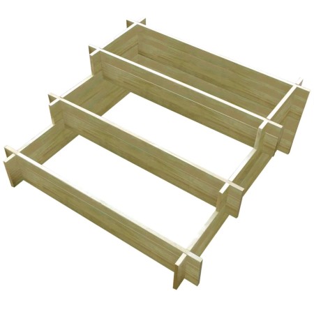 Jardinera con 3 niveles de madera impregnada 90x90x35 cm en Macetas y jardineras | Comprar online en Foru.es