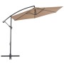 Sombrilla voladiza con poste de aluminio 300 cm gris topo de vidaXL, Sombrillas - Ref: Foro24-44510, Precio: 110,05 €, Descue...