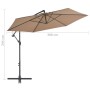 Sombrilla voladiza con poste de aluminio 300 cm gris topo de vidaXL, Sombrillas - Ref: Foro24-44510, Precio: 110,05 €, Descue...