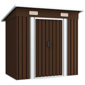 Garden storage shed, brown steel, 194x121x181 cm by vidaXL, Sheds - Ref: Foro24-47027, Price: 190,55 €, Discount: %