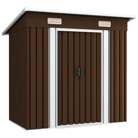 Caseta de almacenamiento jardín acero marrón 194x121x181 cm de vidaXL, Cobertizos - Ref: Foro24-47027, Precio: 190,55 €, Desc...