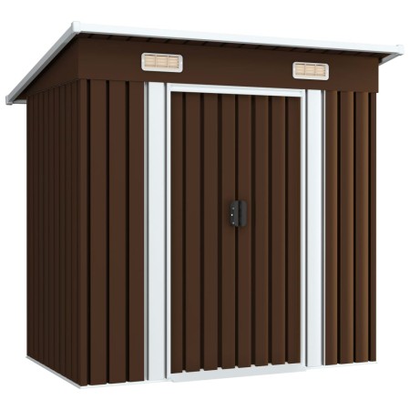Caseta de almacenamiento jardín acero marrón 194x121x181 cm de vidaXL, Cobertizos - Ref: Foro24-47027, Precio: 203,27 €, Desc...