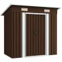 Caseta de almacenamiento jardín acero marrón 194x121x181 cm de vidaXL, Cobertizos - Ref: Foro24-47027, Precio: 190,55 €, Desc...