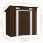 Caseta de almacenamiento jardín acero marrón 194x121x181 cm de vidaXL, Cobertizos - Ref: Foro24-47027, Precio: 190,55 €, Desc...