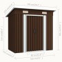 Caseta de almacenamiento jardín acero marrón 194x121x181 cm de vidaXL, Cobertizos - Ref: Foro24-47027, Precio: 203,27 €, Desc...
