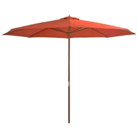 Sombrilla de jardín con palo de madera 350 cm terracota de vidaXL, Sombrillas - Ref: Foro24-44532, Precio: 127,30 €, Descuent...