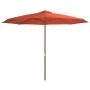 Sombrilla de jardín con palo de madera 350 cm terracota de vidaXL, Sombrillas - Ref: Foro24-44532, Precio: 127,30 €, Descuent...