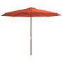 Sombrilla de jardín con palo de madera 350 cm terracota de vidaXL, Sombrillas - Ref: Foro24-44532, Precio: 146,81 €, Descuent...
