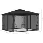 Cenador con redes gris antracita 300x300x265 cm de vidaXL, Carpas y cenadores - Ref: Foro24-48597, Precio: 288,98 €, Descuent...