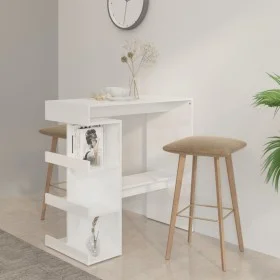 Bartisch mit glänzend weißer Spanplattenablage 100x50x101,5 cm von vidaXL, Küchen- und Esstische - Ref: Foro24-809455, Preis:...