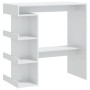 Mesa bar con estante aglomerado blanco brillo 100x50x101,5 cm de vidaXL, Mesas de cocina y de comedor - Ref: Foro24-809455, P...