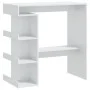 Mesa bar con estante aglomerado blanco brillo 100x50x101,5 cm de vidaXL, Mesas de cocina y de comedor - Ref: Foro24-809455, P...