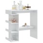 Mesa bar con estante aglomerado blanco brillo 100x50x101,5 cm de vidaXL, Mesas de cocina y de comedor - Ref: Foro24-809455, P...