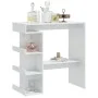 Mesa bar con estante aglomerado blanco brillo 100x50x101,5 cm de vidaXL, Mesas de cocina y de comedor - Ref: Foro24-809455, P...