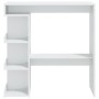 Mesa bar con estante aglomerado blanco brillo 100x50x101,5 cm de vidaXL, Mesas de cocina y de comedor - Ref: Foro24-809455, P...