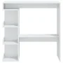 Mesa bar con estante aglomerado blanco brillo 100x50x101,5 cm de vidaXL, Mesas de cocina y de comedor - Ref: Foro24-809455, P...