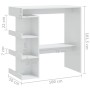 Mesa bar con estante aglomerado blanco brillo 100x50x101,5 cm de vidaXL, Mesas de cocina y de comedor - Ref: Foro24-809455, P...