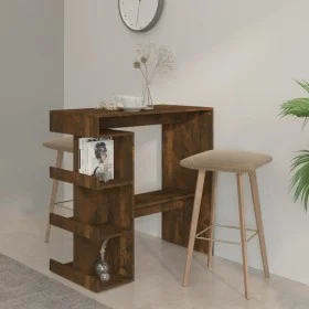 Tall table with smoked oak shelf 100x50x101.5 cm by vidaXL, Kitchen and dining tables - Ref: Foro24-812960, Price: 85,61 €, D...